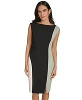 Calvin Klein Women's Boat-Neck Sleeveless Scuab Dress