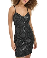 Siena Women's Floral Lace Faux-Leather Bodycon Dress