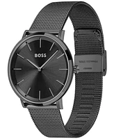 Hugo Boss Men's Skyliner Black Stainless Steel Mesh Bracelet Watch 40mm