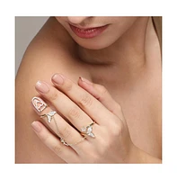 Sohi Women's Foliage Heart Nail Ring