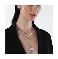 Sohi Women's The Curve Chainlink Multi-Layer Necklace
