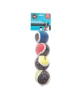 Precious Tails 4-Pack High-Bounce Pet Tennis Balls with different Prints