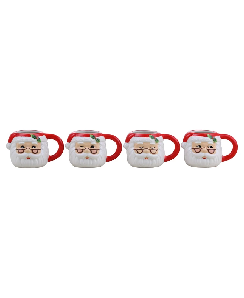 Mr. Christmas Espresso Santa Mugs, Set of 4