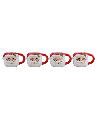 Mr. Christmas Espresso Santa Mugs, Set of 4