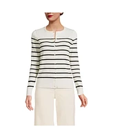 Lands' End Women's Tall Fine Gauge Cotton Cardigan Sweater