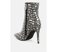 London Rag Moolah Embossed Stiletto Heel Ankle Boots