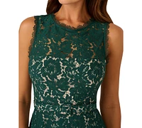 Adrianna Papell Women's Sleeveless Lace Midi Dress