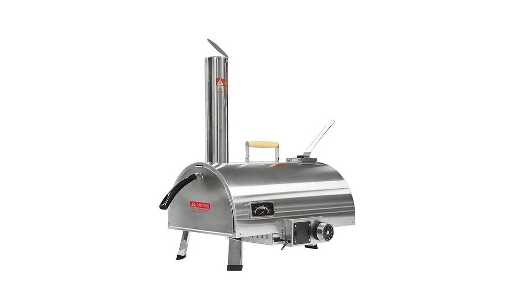 Slickblue Outdoor 12" Pizza Oven – Portable Stainless Steel Wood-Fired Oven with Automatic Rotation, Built