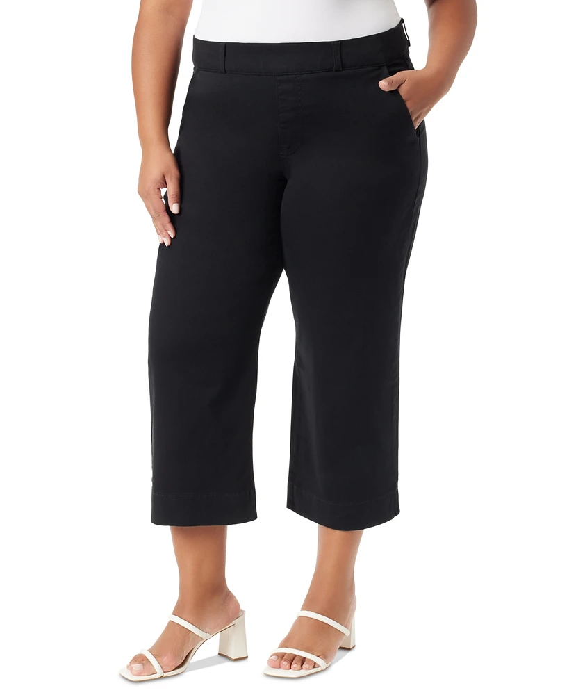 Gloria Vanderbilt Plus Shape Effect Wide-Leg Cropped Pants