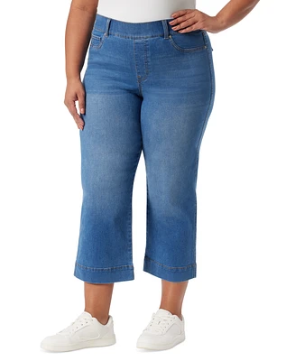 Gloria Vanderbilt Plus Shape Effect Pull-On Wide-Leg Jeans