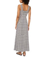 Vince Camuto Women's Printed Square-Neck Maxi Dress