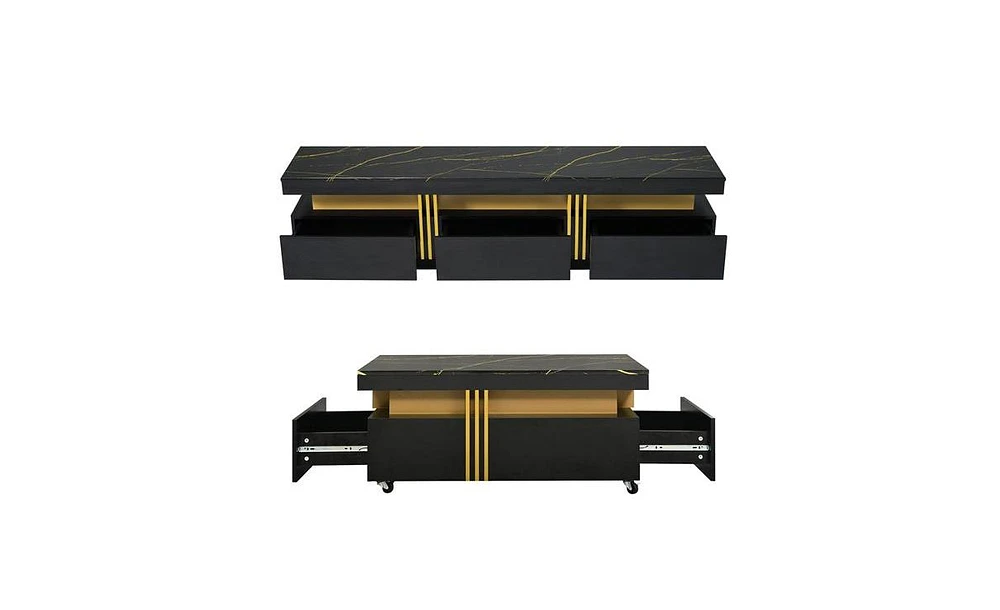 Slickblue Modern Luxury Tv Stand and Coffee Table Set for Stylish Living Room Decor