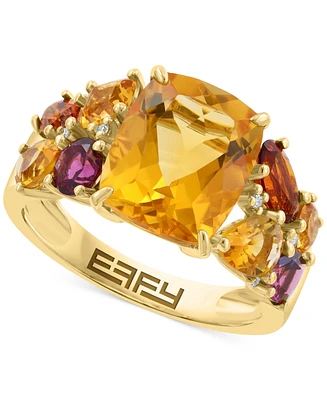 Effy Multi-Gemstone (6-1/5 ct. t.w.) & Diamond Accent Ring in 14k Gold-Plated Sterling Silver