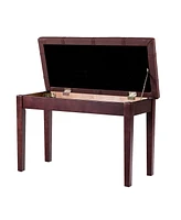 Hongge Solid Wood Pu Leather Piano Double Storage Keyboard Bench