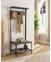 Kings Brand Furniture Joslin Hall Tree Bench With Coat Rack