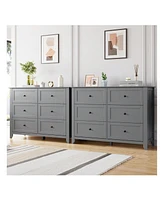 gaomon Modern 6 Chest Of Drawer Dresser, Modern Dresser With Deep Drawers And Nickel Round Handle, Wood Organizer Storage Cabinet For Bedroom, Living