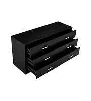 gaomon 6 Drawer Double Dresser, Wide Chest Of Drawers With Spacious Countertops
