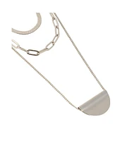 Sohi Women's The Curve Chainlink Multi-Layer Necklace