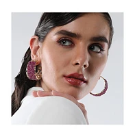 Sohi Women's The Glacier Hoop Earrings