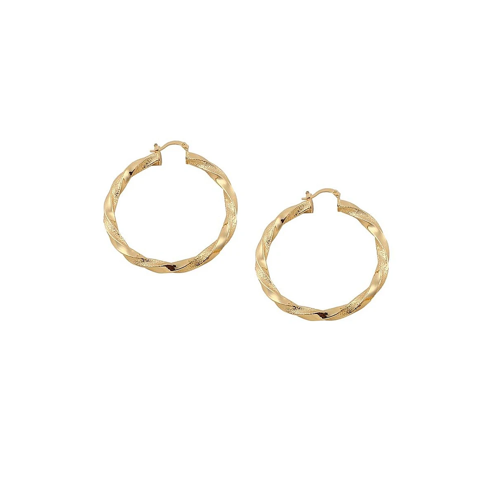 Sohi Women's The Medium Twist Hoop Earrings