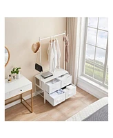 gaomon Clothing Rack With 4/6 Drawers, Freestanding Closet Organizer, Clothes Stand Dresser With Steel Frame & Wooden Top