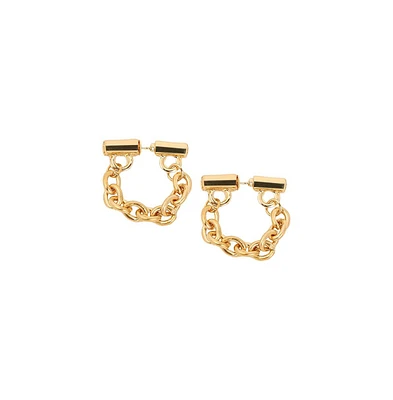 Sohi Women's The Chain Bar Hoop Earrings