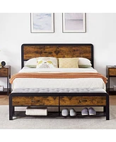 gaomon Bed Frame Size with Drawers