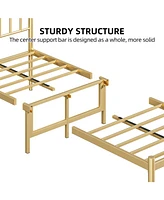 gaomon Full Size Metal Bed Frame with Retro Headboard, 14 Inch Platform Bed Frame Mattress Foundation