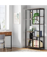 Tribesigns Industrial 8-Shelf Open Bookcase Storage Display Book Shelves Set of 2, 6-Tier Tall Bookshelf Bookcase