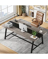 Tribesigns 71" Executive Desk, Large Office Computer Desk, [Spacious Work Area] Modern Simple Workstation Writing Table Study Desk for Home Office