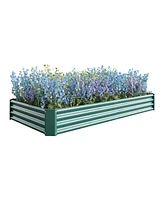 Slickblue Metal Raised Garden Bed Kit – 7.6x3.7x0.98ft Planter for Flowers, Vegetables, and Herbs