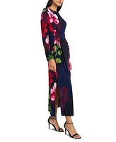 Maggy London Women's Floral-Print Gathered A-Line Dress