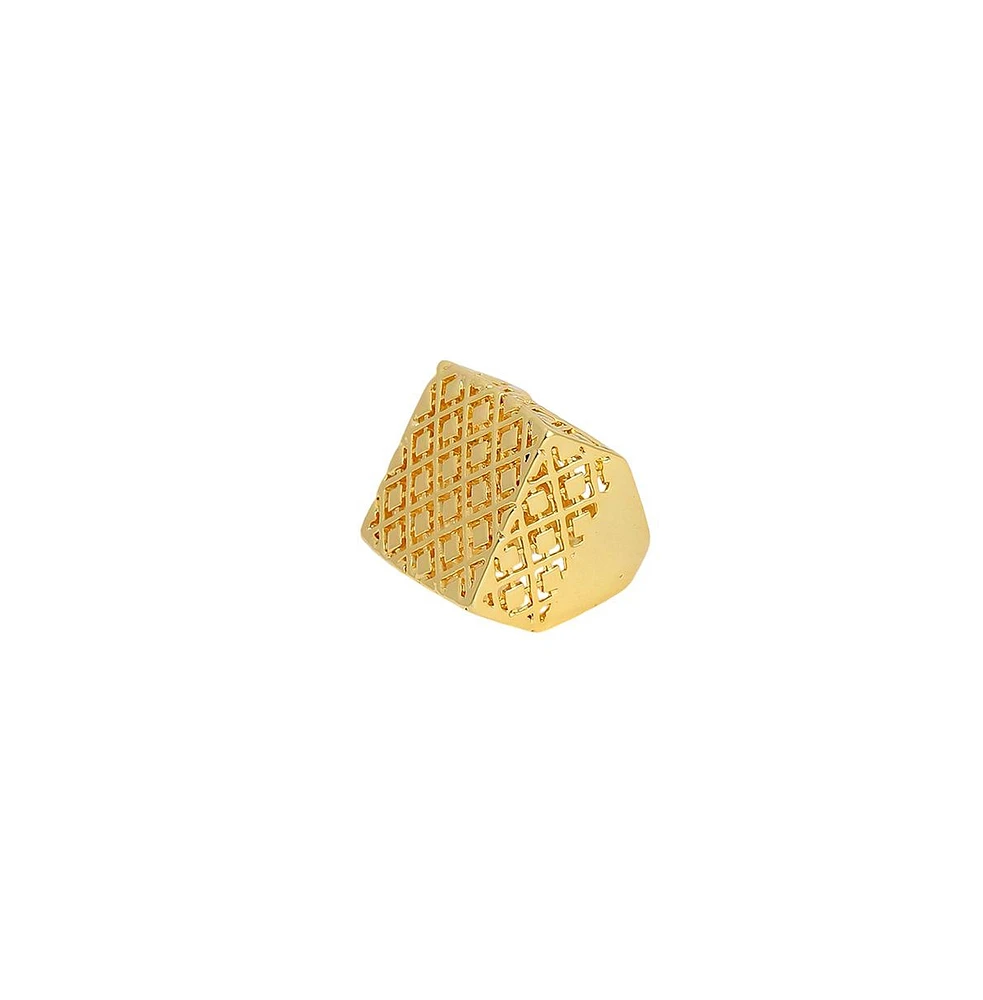 Sohi Women's The Damascene Statement Ring