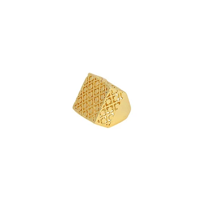 Sohi Women's The Damascene Statement Ring