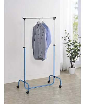 Kings Brand Furniture - Standard Rod Clothing Garment Rack, Rolling Clothes Organizer on Wheels for Hanging