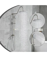 Flynama 5 -Spray Patterns 8 in. Rain Wall Mount Dual Shower Heads with Handheld Shower System