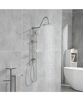 Flynama 5 -Spray Patterns 8 in. Rain Wall Mount Dual Shower Heads with Handheld Shower System