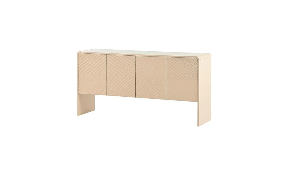 Slickblue 60" Minimalist Sideboard with 4 Doors and Rebound Device for Spacious Living Room & Entryway Storage