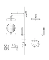 Flynama 1-Handle 2-Spray Rain Shower Faucet and Hand Shower Combo Kit (Valve Included)