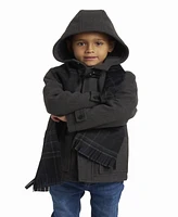 S Rothschild & Co Toddler Little Boy Toggle Dress Coat with Scarf