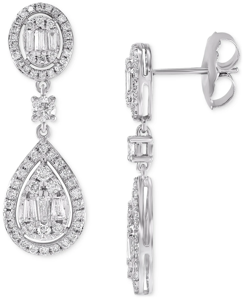 Diamond Drop Earrings (1-1/2 ct. t.w.) in 14k White Gold