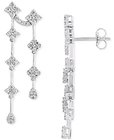 Diamond Double Drop Earrings (1 ct. t.w.) in 14k White Gold