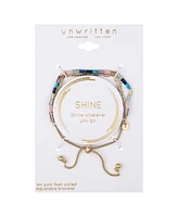 Unwritten Multi Color Stone Link and Beaded Bolo Bracelet