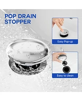 gaomon Bathroom Faucets, Classical 8 inch Bathroom Faucet with Pop Up Drain and Lead-Free Hose