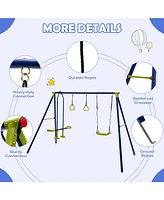 Hongge 3-in-1 Outdoor Swing Set for Kids Aged 3 to 10