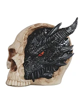 Fc Design 6.5"W Black & Brown Dragon Skull Figurine Decoration Home Decor Perfect Gift for House Warming, Holidays and Birthdays