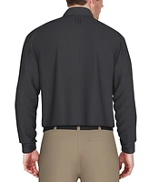 Pga Tour Men's Long Sleeve Jacquard Polo Shirt