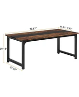 Tribesigns Rectangular Dinner Table with Heavy Duty Metal Legs,Industrial Kitchen for 6-8 Person