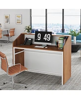 Tribesigns 47 inch Retail Counter,Modern Front Desk Reception Room Table with Cable Grommet,Reception Counter