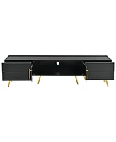 Slickblue Contemporary Tv Stand with Led Lights for TVs up to 80 Inches Stylish Living Room Storage